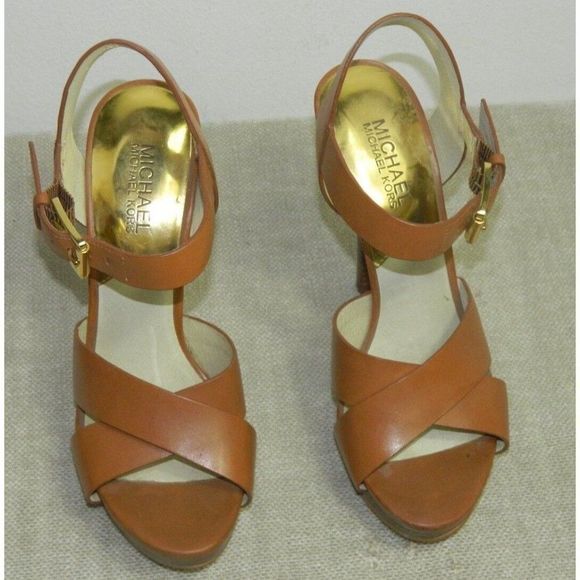 Michael Michael Kors Heels Brown Oksana Stiletto Sandals Size 7.5 - Picture 6 of 12
